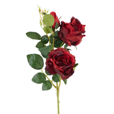 RÓŻA - Gałązka 2 kwiaty i pąk Red/Purple 63 cm